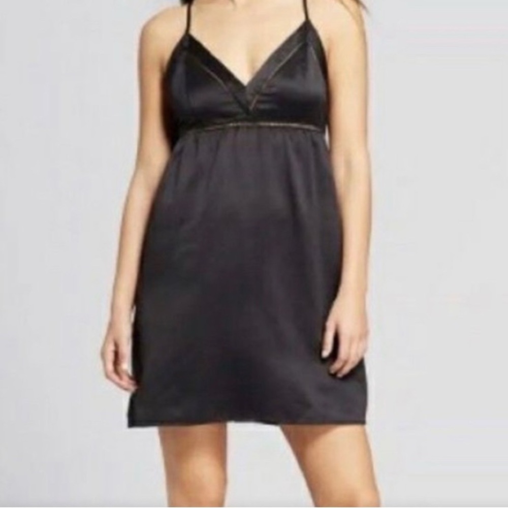 Gilligan & O’Malley Black Slip Nightgown, Slip Dress, Size XS extra small